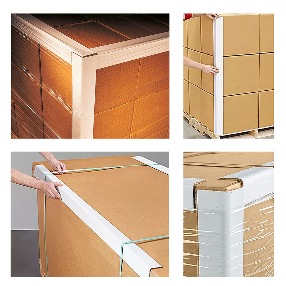 Cardboard Edge Protectors 71'' X 2'' X 2'' Pack of 50 cardboard protectors for pallets, White V-Board Reinforced Edges/Corners for Shipping, Corner Protectors for Moving/Packing