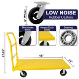 MAXLOAD Platform Cart 48” X 24” with 2400 Lbs Load Capacity, and 6" Black Swivel Wheels