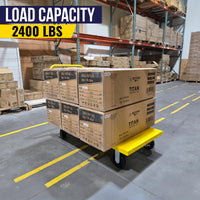 MAXLOAD Platform Cart 48” X 24” with 2400 Lbs Load Capacity, and 6" Black Swivel Wheels