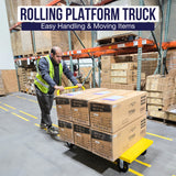MAXLOAD Platform Cart 48” X 24” with 2400 Lbs Load Capacity, and 6" Black Swivel Wheels