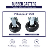 MAXLOAD Platform Cart 48” X 24” with 2400 Lbs Load Capacity, and 6" Black Swivel Wheels