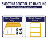 MAXLOAD Platform Cart 48” X 24” with 2400 Lbs Load Capacity, and 6" Black Swivel Wheels