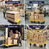 MAXLOAD Platform Cart 48” X 24” with 2400 Lbs Load Capacity, and 6" Black Swivel Wheels