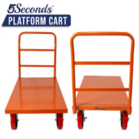 STEEL STRONG Platform Cart 48” X 24” with 3300 Lbs Load Capacity, and 8" Red Swivel Wheels With Lock, Diamond Plated