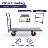 MAXLOAD Heavy Duty Industrial Platform Cart 60"X 30” with 2000 lbs Capacity, and 8" red swivel wheels with Lock