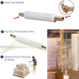 Industrial Grade (Pack of 16) 20" x 1000Ft Shrink Wrap with Core Handle for Shipping 80 Gauge Thickness 400% Stretchable Plastic Shrink Film Roll for Packing Moving Supplies, Furniture