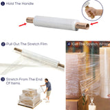 Industrial Grade Pallet Stretch Wrap 20" x 1000Ft | 800% Strechable | 80 Guage | Clear
