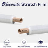 Industrial Grade (Pack of 4) 20 inch x 1000Ft Shrink Wrap with Core Handle for Shipping 80 Gauge Thickness 400% Stretchable Plastic Shrink Film Roll for Packing Moving Supplies, Furniture