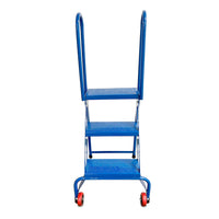 3 Step Commercial Folding Ladder, High Quality Steel, 350 lbs, Blue