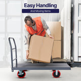 MAXLOAD Heavy Duty Industrial Platform Cart 60"X 30” with 2000 lbs Capacity, and 8" red swivel wheels with Lock