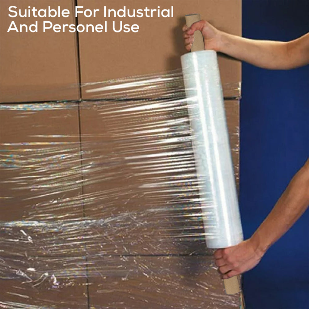Industrial Grade (Pack of 4) 20" x 1000Ft Shrink Wrap with Core Handle for Shipping 80 Gauge Thickness 400% Stretchable Plastic Shrink Film Roll for Packing Moving Supplies, Furniture