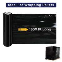 Industrial Grade Pallet Stretch Wrap 18" x 1500Ft | 800% Strechable | 80 Guage | Black