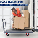 BOONE Heavy Duty Industrial Platform Cart 72"X 36” with 2000 lbs Capacity, and 8' red swivel wheels