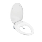 Non-Electric Bidet Toilet Seat Elongated, White, Soft Close Round Toilet Seat, with Super grip bumpers – Easy Installation and Quick Release