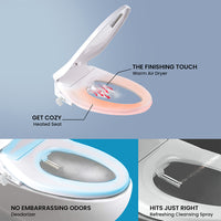 Electric Smart Bidet Slim Heated Toilet Seat with Remote
