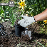 i9 Essentials 12 Pairs of Medium PVC Dotted Cotton Work Gloves | Lightweight Multi-Purpose Safety Gloves with Grip - White