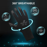 i9 Essentials 12 Pairs of Large PU Coated Work Gloves | Lightweight Multi-Purpose Safety Gloves with Grip - Black