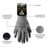 i9 Essentials™ Multi-Purpose Work Gloves Medium Seamless - Nitrile-Coated Safety Gloves for Men - Lightweight Safety Gloves for Woodworking, Gardening, Construction Work Gloves Pairs - Grey, 12 Pairs