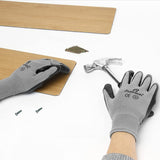 i9 Essentials 6 Pairs of gloves Medium Nitrile-Coated Work Gloves | Lightweight Multi-Purpose Safety Gloves with Grip - Grey and Black
