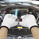 i9 Essentials 12 Pairs of Large PVC Dotted Cotton Work Gloves | Lightweight Multi-Purpose Safety Gloves with Grip - White
