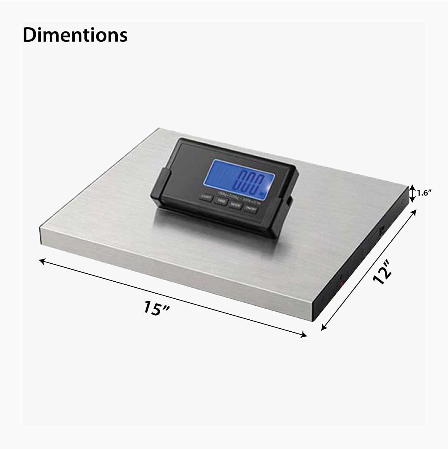 5Seconds™ Wireless Shipping Scale, 440LBs, 15”x12” Heavy Duty Scales Digital Waterproof Luggage Weight Scale for Packages with Wireless Display, Commercial Stainless Steel Postage Scale with DC Adapter