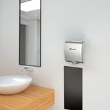 Wall Guard for Hand Dryer, Stainless Steel Wall Splash Guard with Adhesive Tape Strips | Black Color | 31-3/4" x 15-3/4" x 3/64"