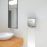 Wall Guard for Hand Dryer, Aluminum Wall Splash Guard with Adhesive Tape Strips | White Color | 31-3/4" x 15-3/4" x 3/64"