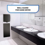 Wall Guard for Hand Dryer, Stainless Steel Wall Splash Guard with Adhesive Tape Strips | Black Color | 31-3/4" x 15-3/4" x 3/64"
