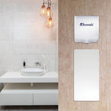 Wall Guard for Hand Dryer, Aluminum Wall Splash Guard with Adhesive Tape Strips | White Color | 31-3/4" x 15-3/4" x 3/64"