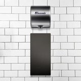 Wall Guard for Hand Dryer, Stainless Steel Wall Splash Guard with Adhesive Tape Strips | Black Color | 31-3/4" x 15-3/4" x 3/64"