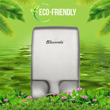 5Seconds™ Electric Hand Dryers for Bathrooms Commercial in 1000W, Stainless Steel Turbo Mini Grey, Touch Free Sensor, High Speed Energy Efficient UL Listed, 2 Years Warranty, ADA Compliant