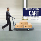 5Seconds™ Heavy-Duty Platform Cart 48 inches x 24 inches 2000Lb Capacity 6'' Swivel Wheels