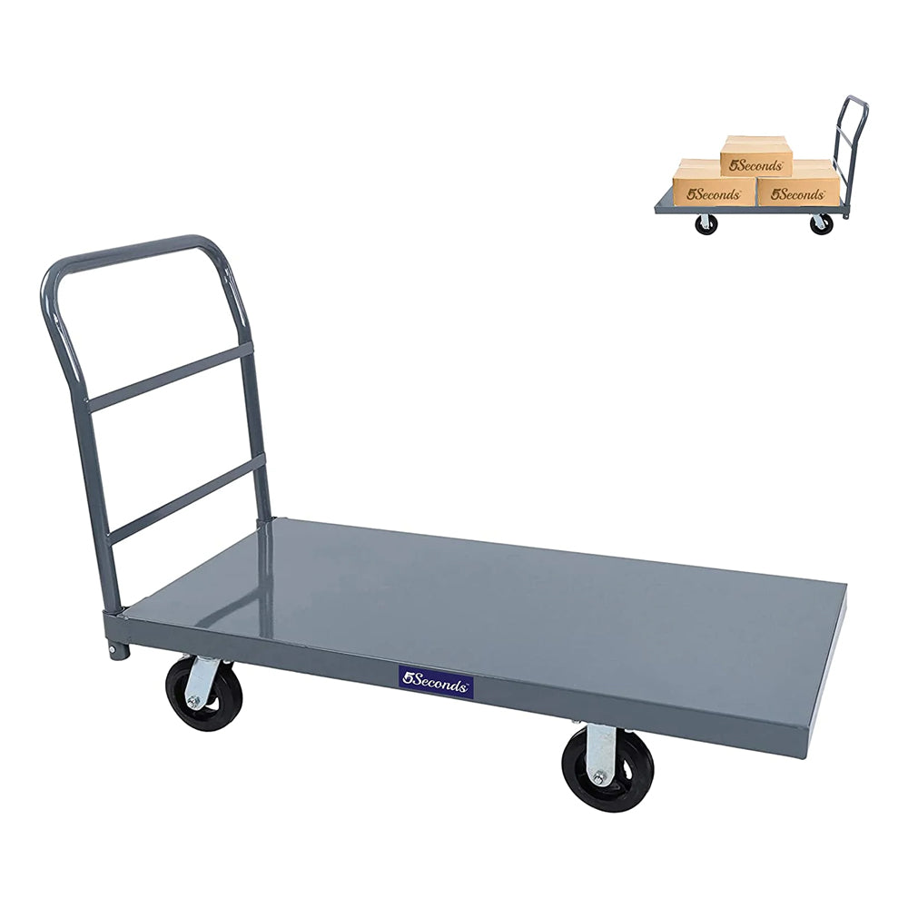 5Seconds™ Platform Cart Industrial Dolly Cart Heavy Duty 72” X 36” Platform Truck Commercial Large Cart Flatbed Platform Cart with 2000lb Capacity, Moving Cart 6” Swivel Wheels Flatbed cart, Push Cart