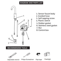 Revive Touchless Commercial Faucet with Smart Temperature Control Mixer | Chrome Finish with Deck Mount Plate