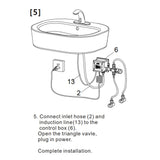 Brushed Nikel Touchless Commercial Faucet with Smart Temperature Control Mixer | Brushed Finish with Deck Mount Plate