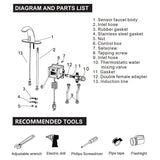 Mercury Touchless Commercial Faucet with Smart Temperature Control Mixer | Brushed Finish with Deck Mount Plate