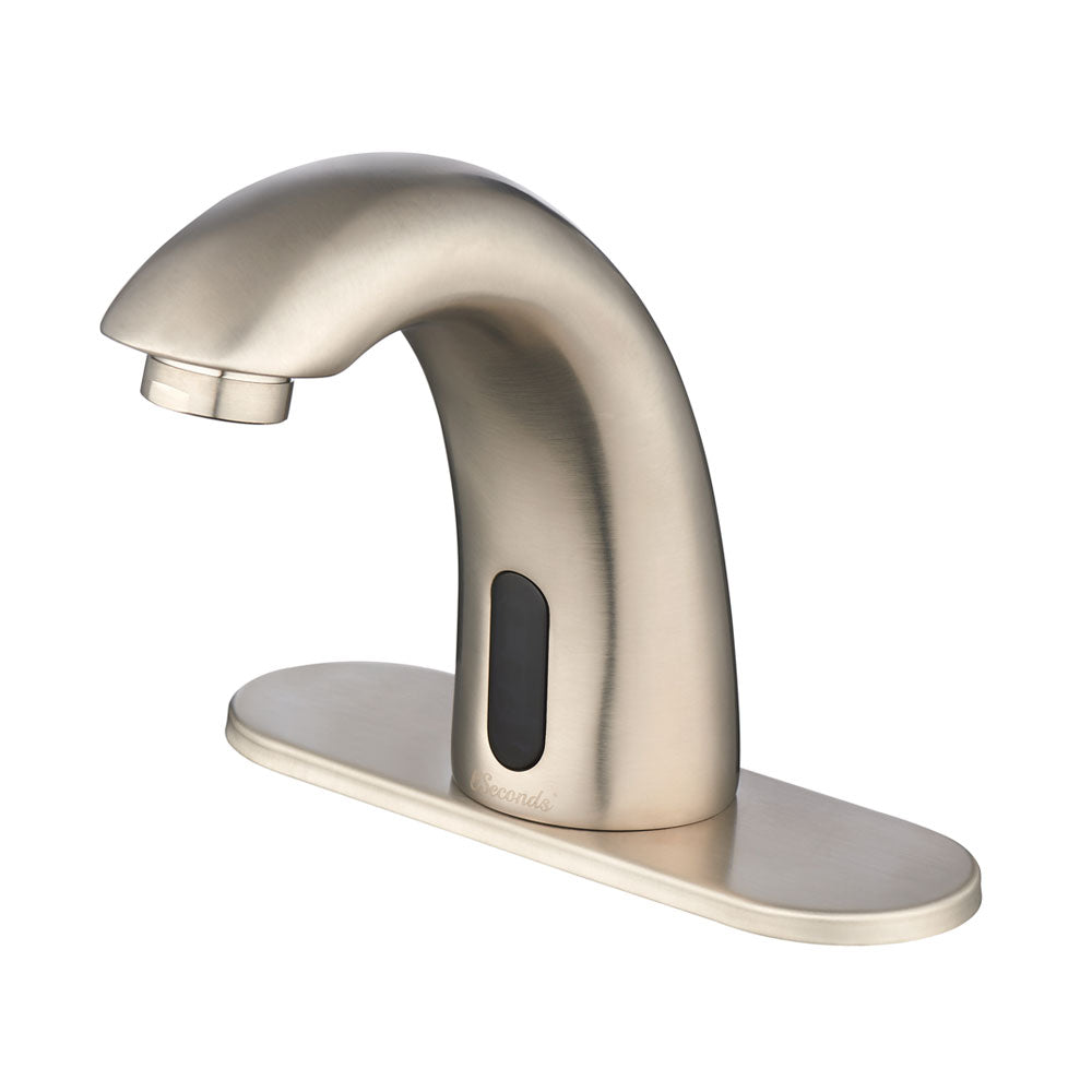 Brushed Nickel Touchless Commercial Faucet | Smart Temperature Control | Brushed Finish | Deck Mount