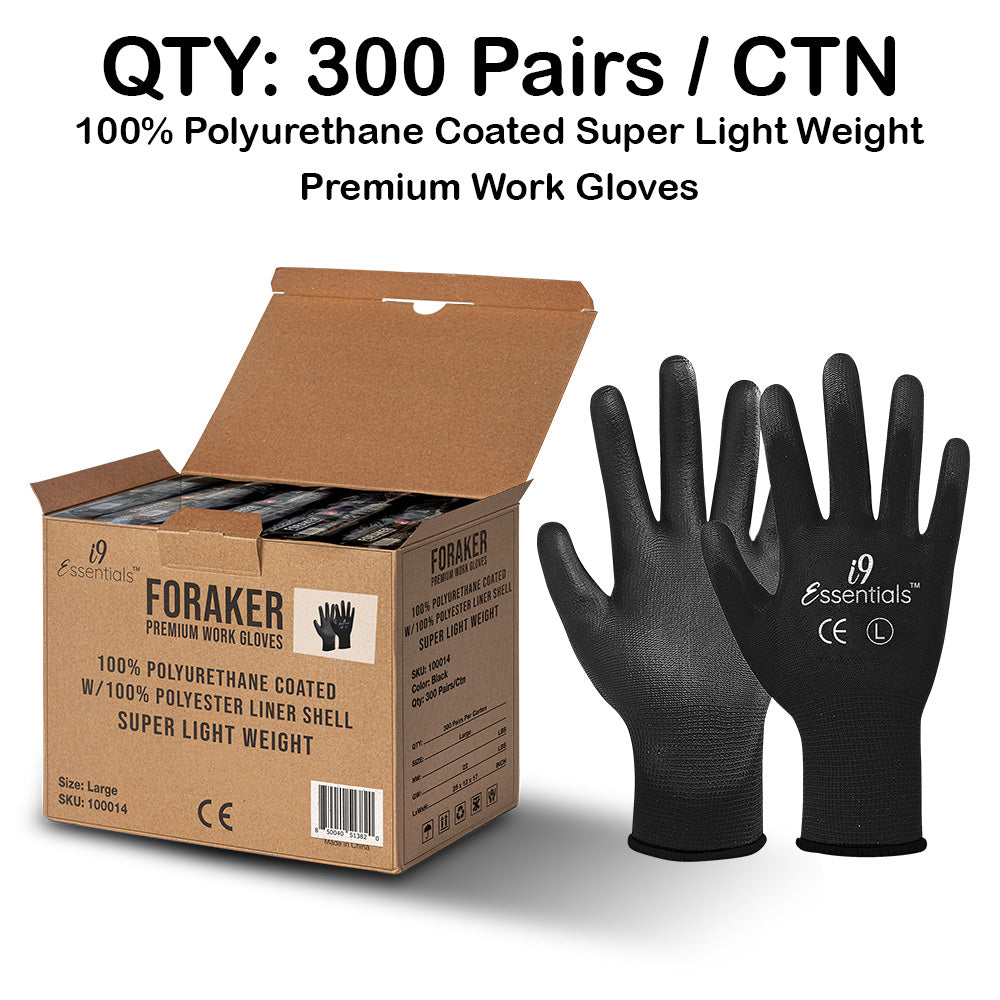 i9 Essentials™12 Pairs Safety Work Gloves Men Lightweight Construction Gloves Working Gloves for Men with Superior Grip