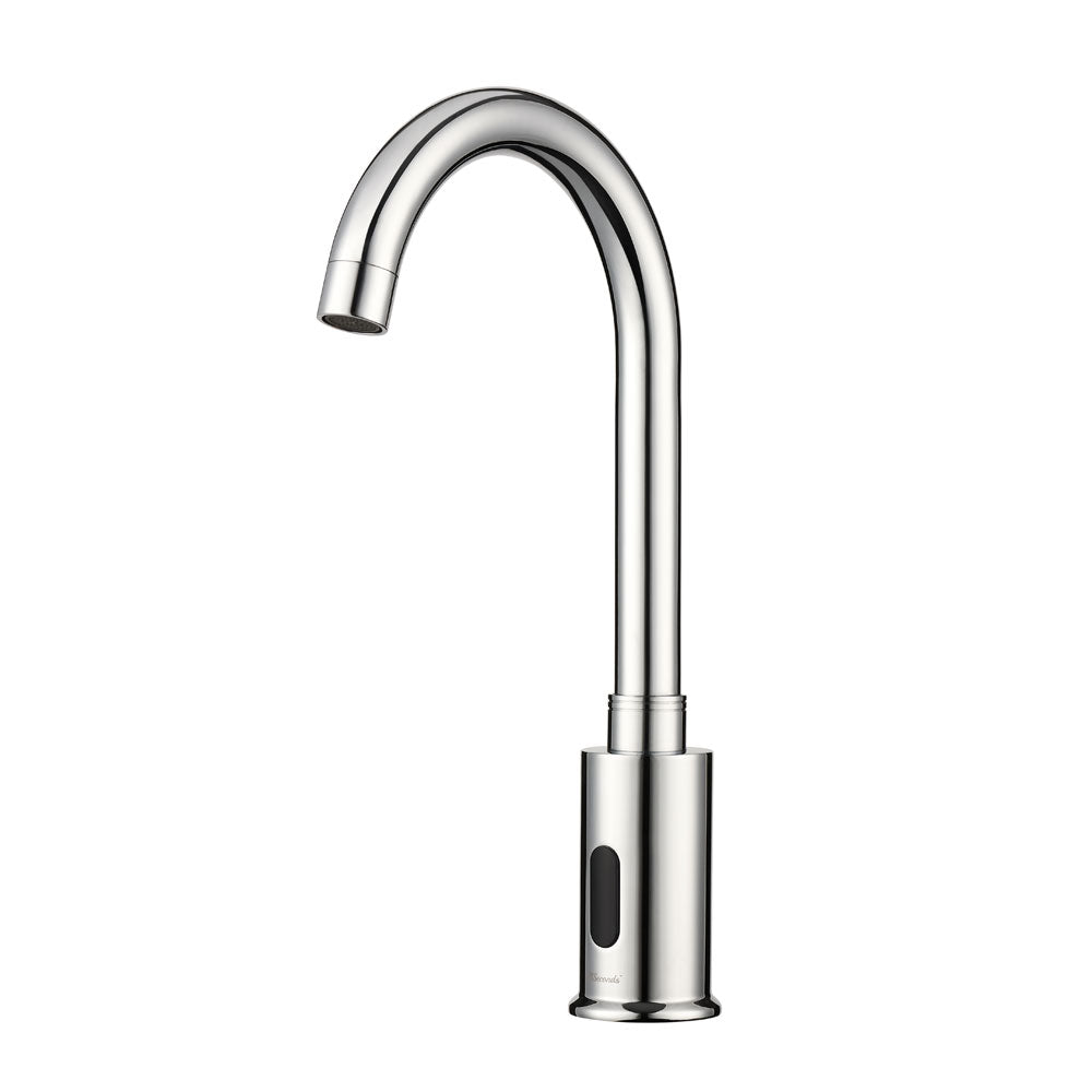 Revive Touchless Commercial Faucet with Smart Temperature Control Mixer | Chrome Finish with Deck Mount Plate