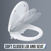 Electric Smart Bidet Slim Heated Toilet Seat with Remote