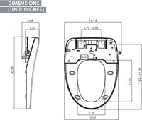 Electric Smart Bidet Slim Heated Toilet Seat with Remote